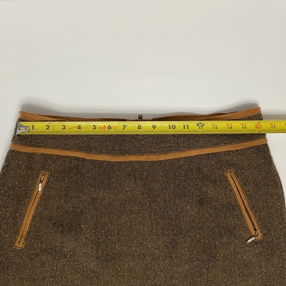BOB TIMBERLAKE-Wool blend skirt Brown Speckled boho zip pockets Lagenlook Sz 12 - Picture 14 of 16